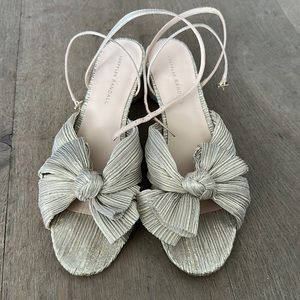Loeffler Randall Dahlia Platinum Pleated Bow Heel